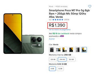 Oferta do POCO M7 Pro