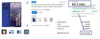 Promoção do Motorola Edge 60 Pro no Magalu