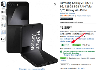Oferta do Galaxy Z Flip7 FE