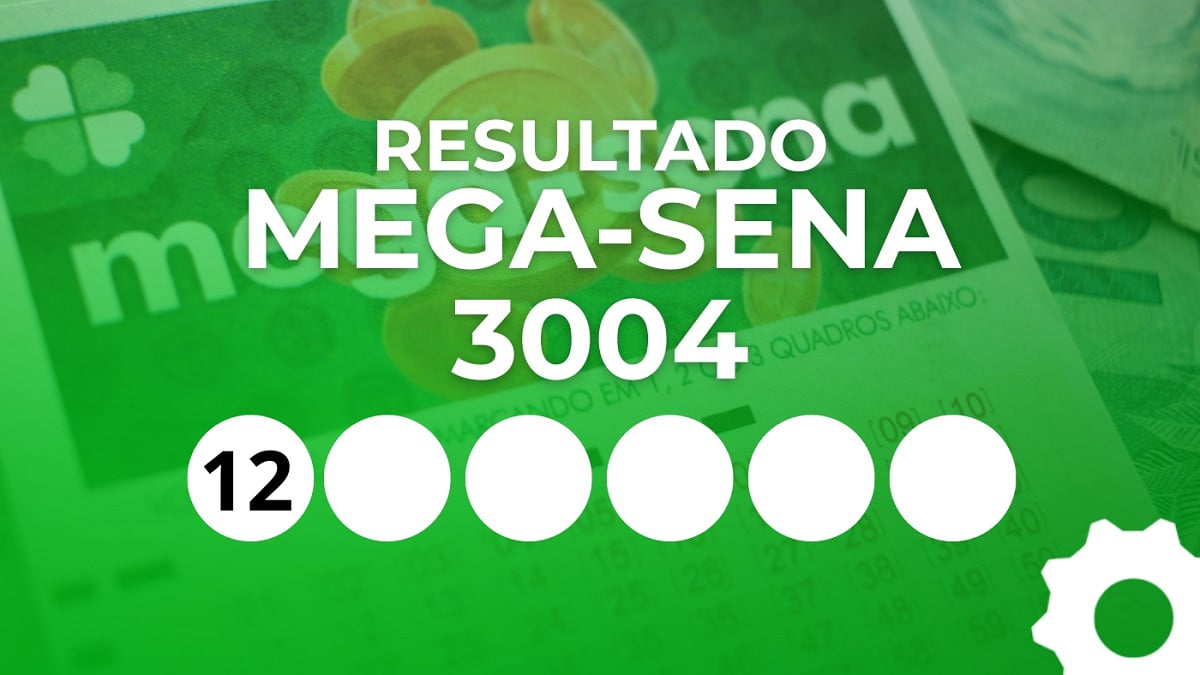 Veja os números sorteados da Mega-Sena 3004. Imagem: Oficina da Net