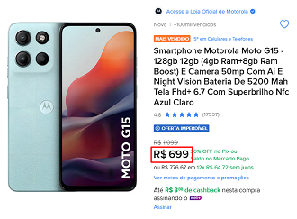 Oferta do Moto G15