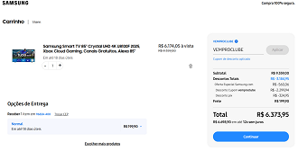 Samsung Smart TV 85 Crystal UHD 4K por R$ 6.373,95 nessa semana!