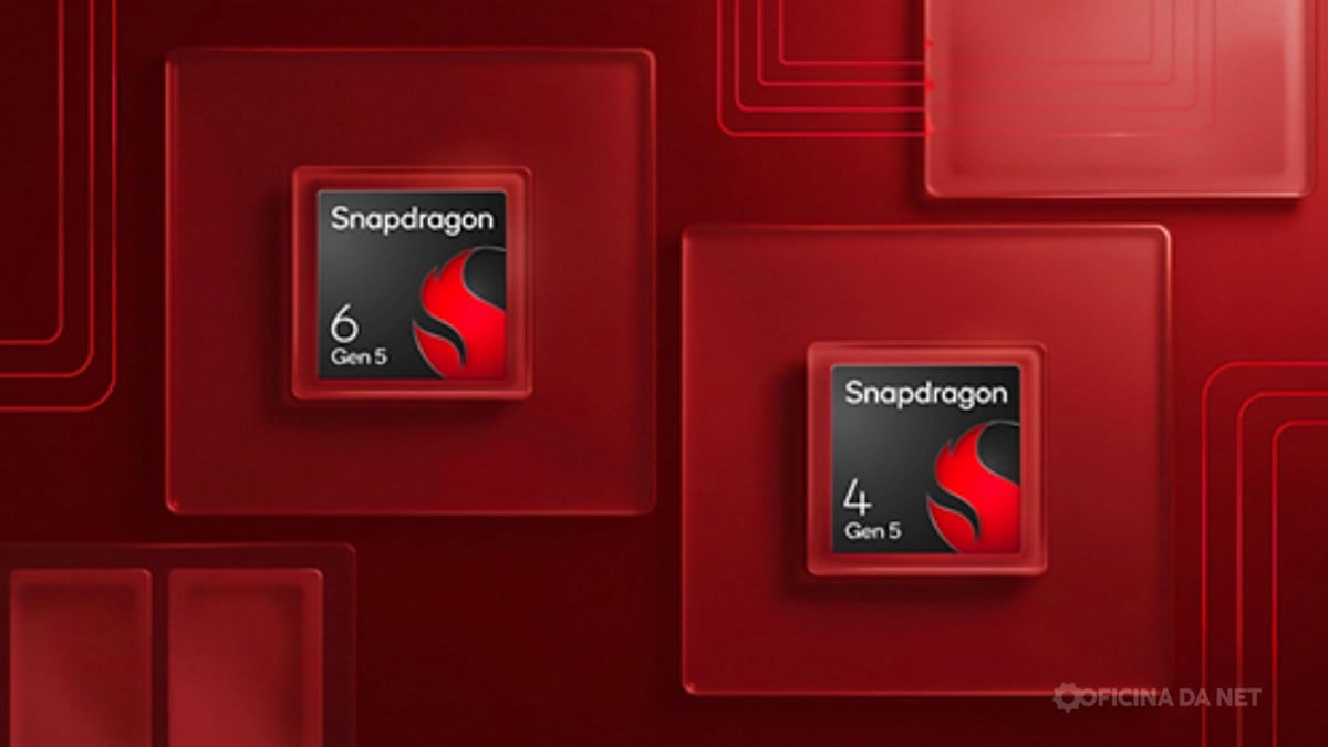 Qualcomm lança Snapdragon 6 Gen 5 e 4 Gen 5. Imagem: Oficina da Net