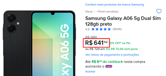 Oferta do Galaxy A06 5G