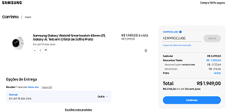 Galaxy Watch8 40mm LTE por R$ 1.949,00 na loja oficial da Samsung!