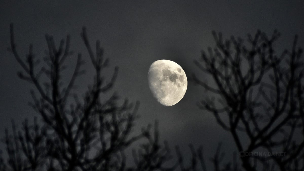 Qual a fase da Lua nesta segunda-feira, dia 11 de maio de 2026. Imagem: Oficina da Net