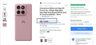 Promoção do Motorola Edge 60 Fusion