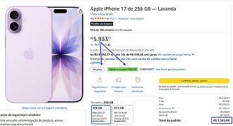 Promoção do iPhone 17 de 256GB