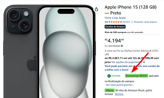 Oferta do iPhone 15