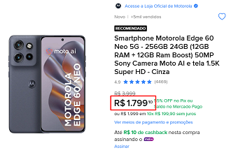 Oferta do Motorola Edge 60 Neo