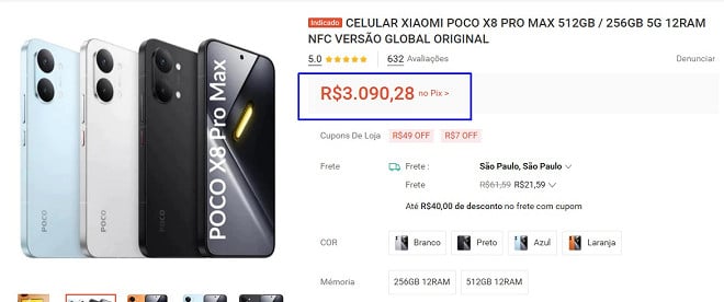 POCO X8 Pro Max entra em mega oferta sem taxas e com entrega rápida