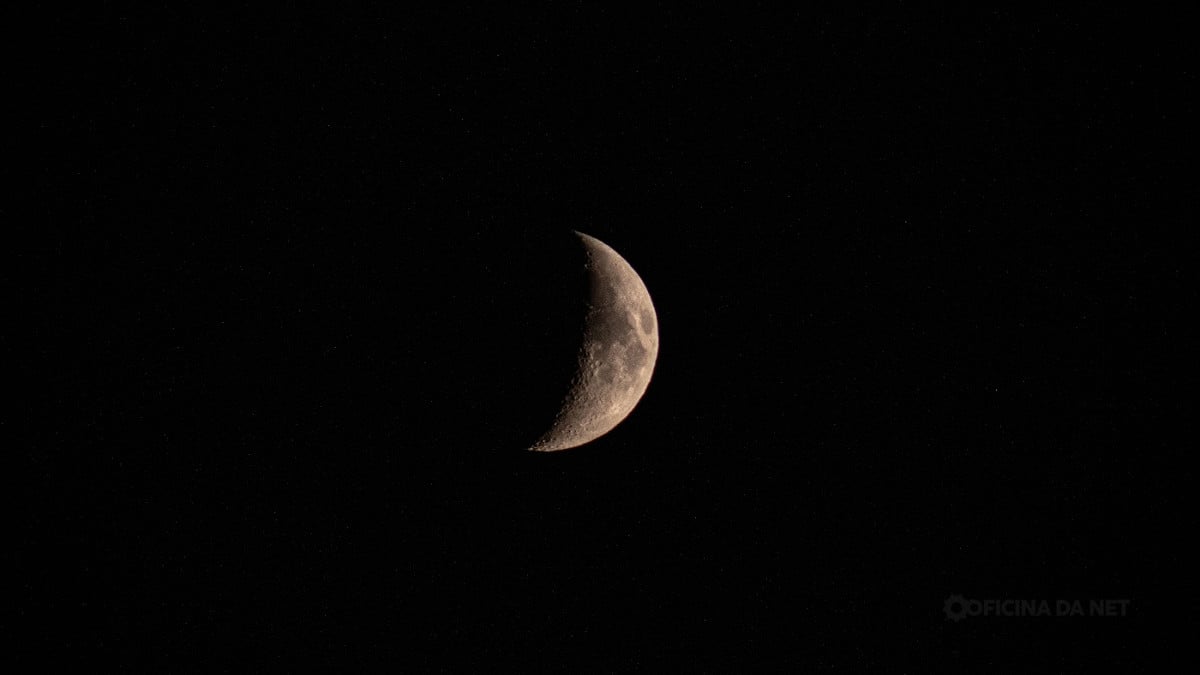 Qual a fase da Lua nesta quarta-feira, dia 13 de maio de 2026. Imagem: Oficina da Net