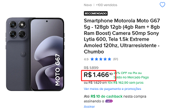 Oferta do Moto G67