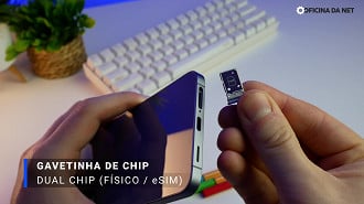 Gavetinha de chip do Galaxy A57