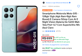 Oferta do Moto G15