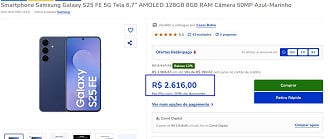 Promoção do Galaxy S25 FE