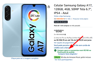 Oferta do Galaxy A17 4G