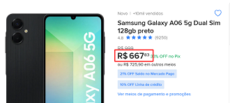 Oferta do Galaxy A06 5G