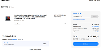 Galaxy Book4 Pro por R$ 5.813,15 na loja oficial da Samsung!