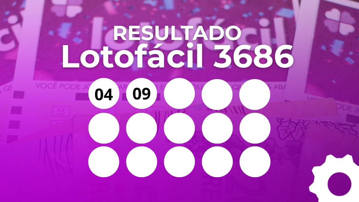 Veja os números sorteados da Lotofácil 3686. Imagem: Oficina da Net