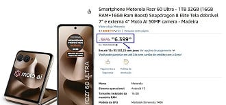 Oferta do Motorola Razr 60 Ultra