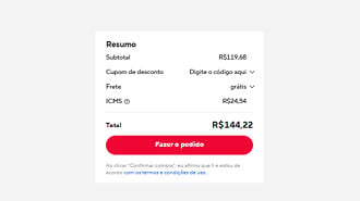 Exemplo de compra abaixo de US$ 50 não cobrando mais o imposto de importação no AliExpress