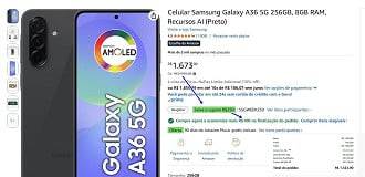 Galaxy A36 de 256GB em oferta