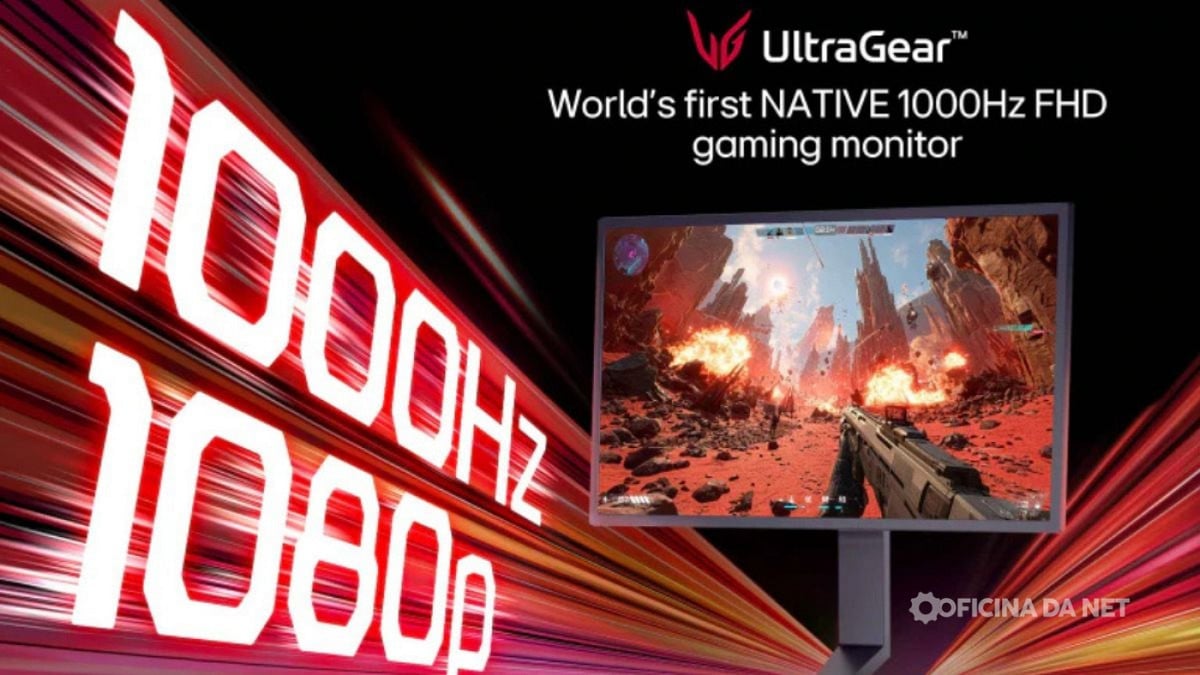 LG UltraGear 25G90B é o primeiro monitor gamer Full HD com 1.000 Hz de taxa de atualização