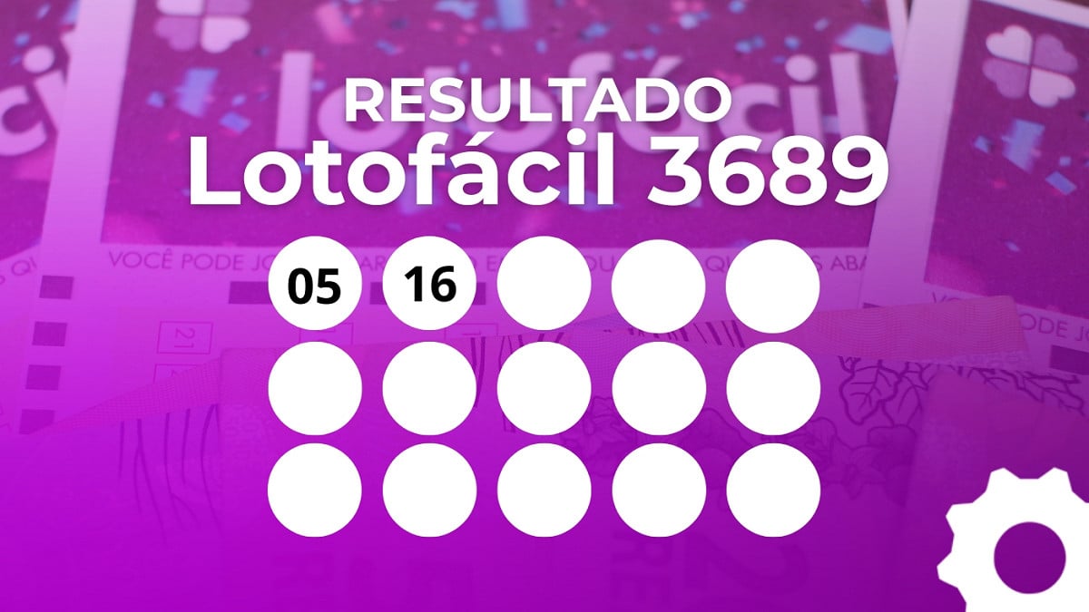 Veja os números sorteados da Lotofácil 3689. Imagem: Oficina da Net