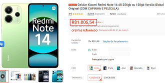 Oferta do Redmi Note 14 4G