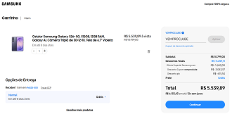Samsung Galaxy S26 Plus de 512GB por R$ 5.539,89 na loja oficial da Samsung.