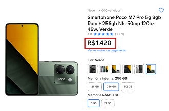 Oferta do POCO M7 Pro
