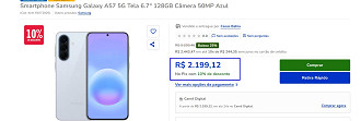 Promoção do Galaxy A57 no Brasil