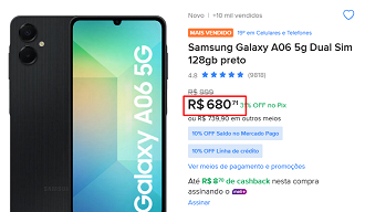 Oferta do Galaxy A06 5G