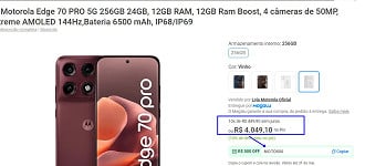 Oferta do Motorola Edge 70 Pro