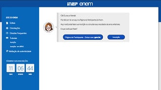 Página do Participante no INEP