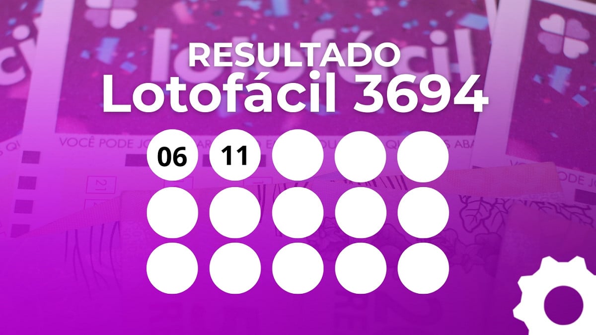 Veja os números sorteados da Lotofácil 3694. Imagem: Oficina da Net