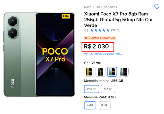 Oferta do POCO X7 Pro
