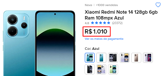 Oferta do Redmi Note 14 4G