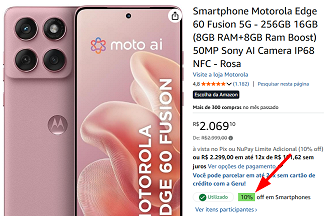 Oferta do Motorola Edge 60 Fusion