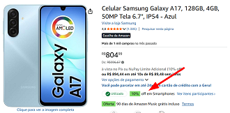 Oferta do Galaxy A17 4G