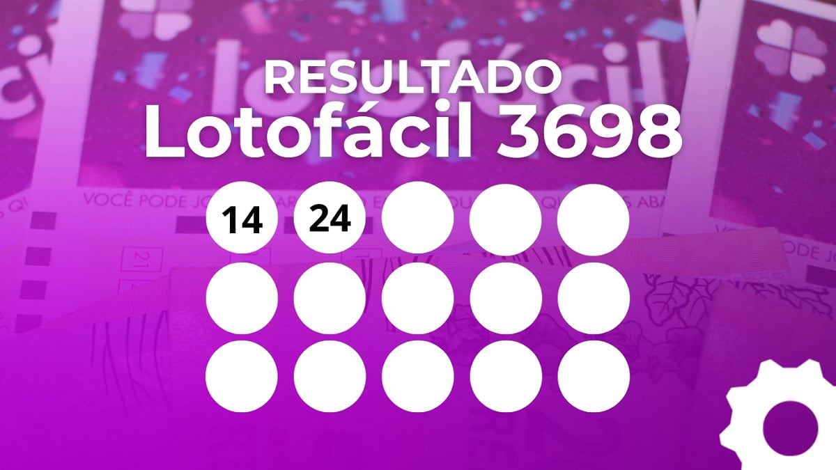 Veja os números sorteados da Lotofácil 3698. Imagem: Oficina da Net
