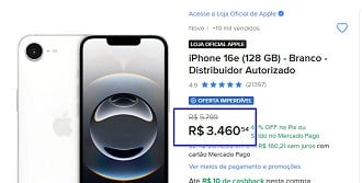 Promoção do iPhone 16e