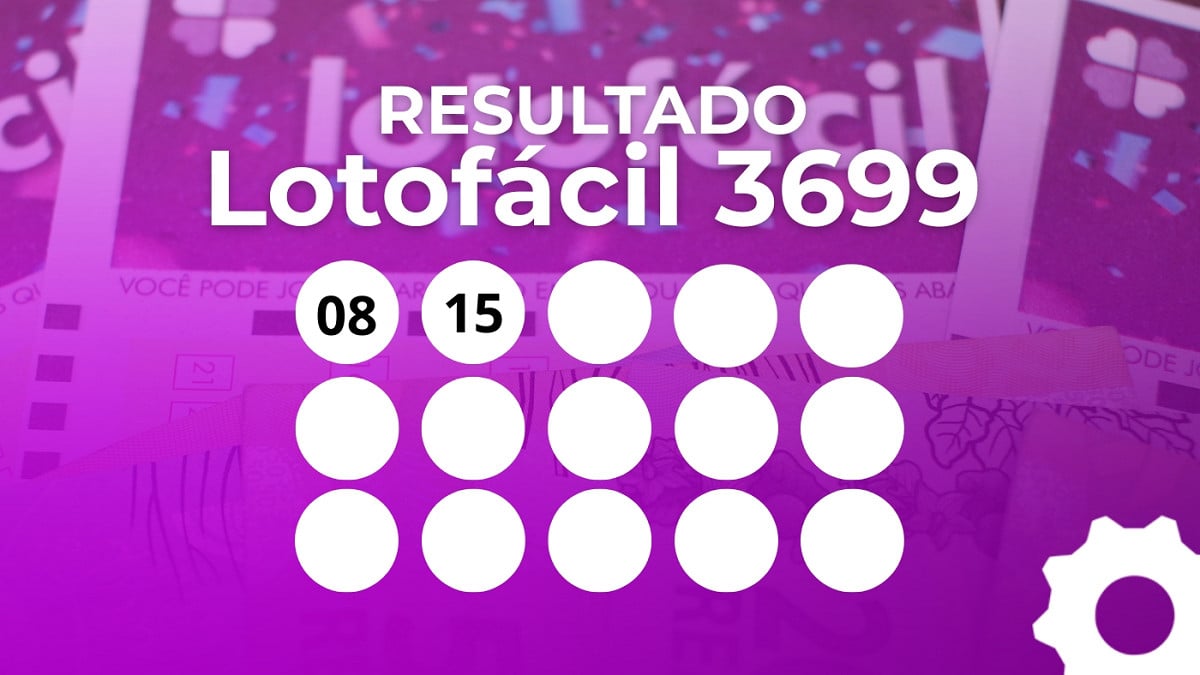 Veja os números sorteados da Lotofácil 3699. Imagem: Oficina da Net