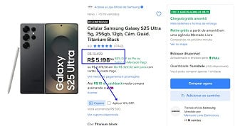 Promoção do Galaxy S25 Ultra