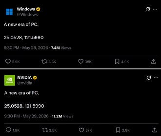 Microsoft e NVIDIA publicaram teasers sobre uma nova era