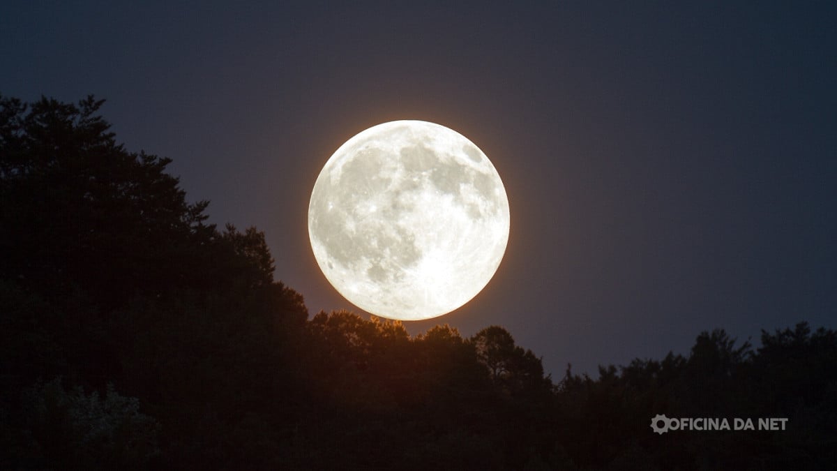 Qual a fase da Lua nesta segunda-feira, 1º de junho de 2026. Imagem: Oficina da Net