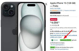 Oferta do iPhone 15