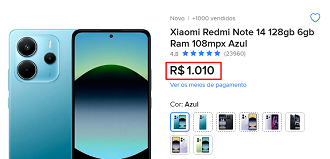 Oferta do Redmi Note 14 4G