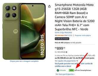 Oferta do Moto G15